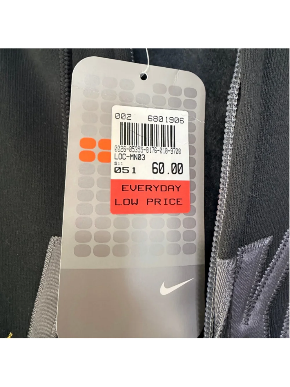 Nike New Black Gray Full-Zip Hoodie Men's Size XXL